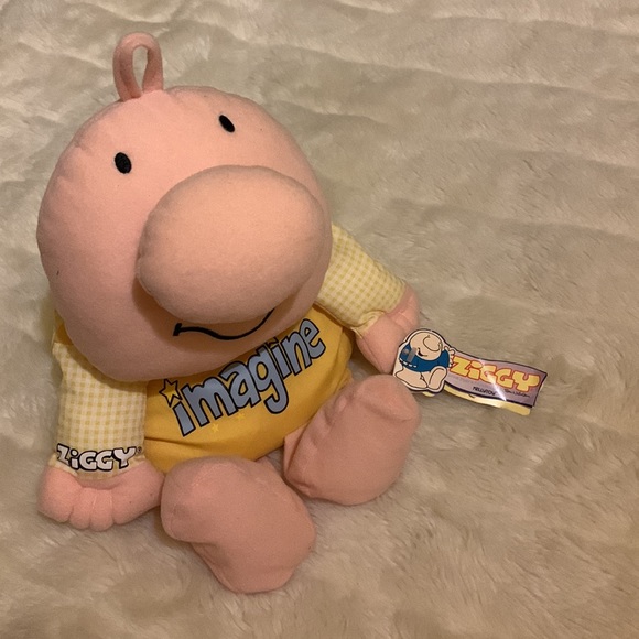 Vintage 90s Ziggy IMAGINE doll stuffed pillow bean bag toy tags on - Picture 9 of 14